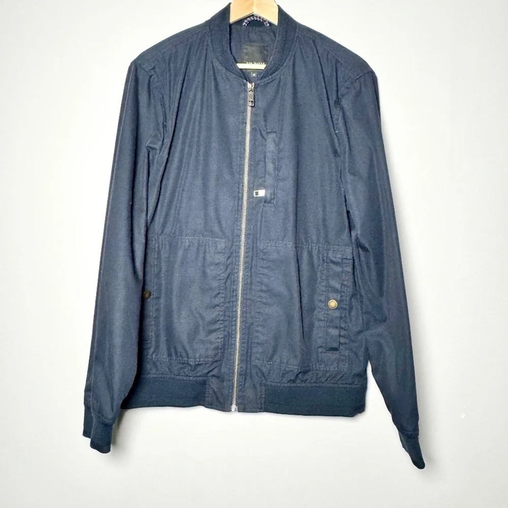 Ted Baker Bars Bomber Jacket in Navy Sz M